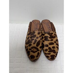 New Zodiac Mules Calf Hair Leopard Cheetah Animal Print Slip On Size 5